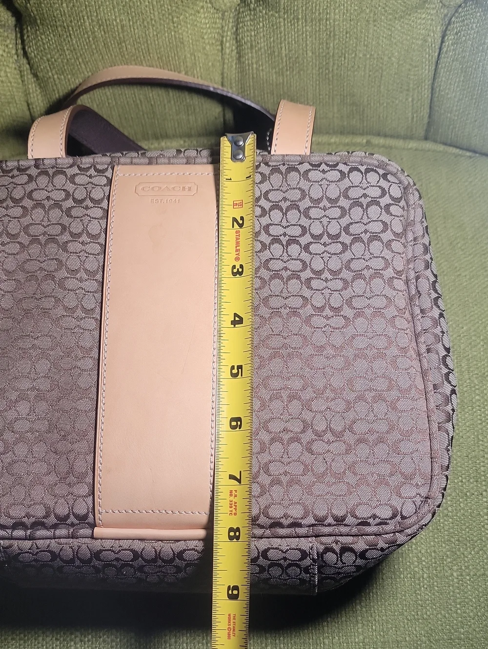 Coach Y2K Signature Cosmetic Large Bag Taupe and Tan